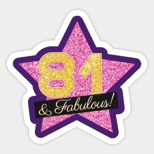 81st Birthday Gifts Women Fabulous - Pink Gold Sticker